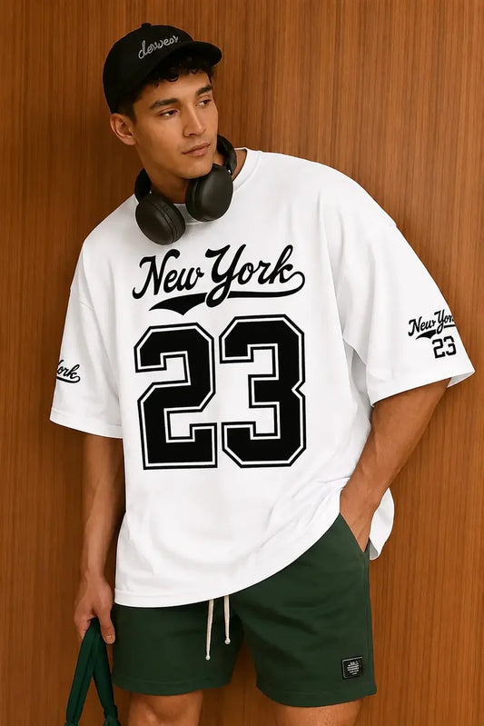 Men Printed Round Neck Cotton Blend Black T-Shirt
