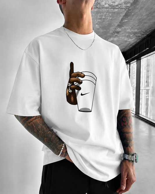 Premium Oversized Graphic Printed T-Shirt – Black & White Streetwear Tee