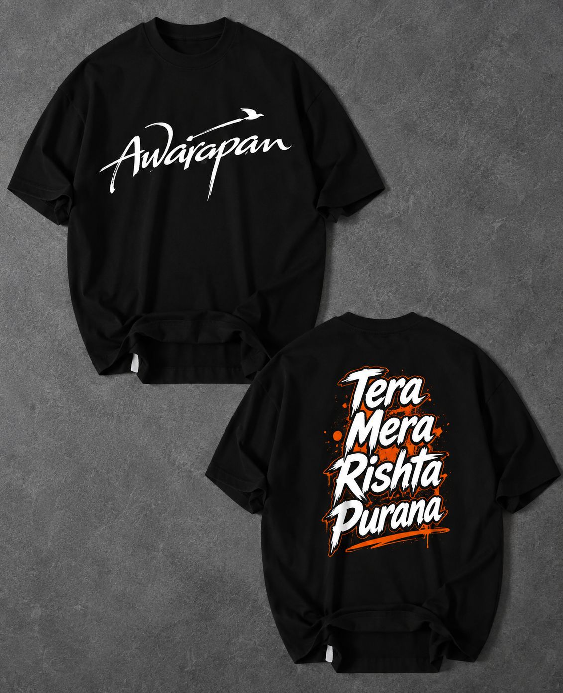 Oversized Awaraapan Printed T-Shirt – Black Graphic Tee for Men