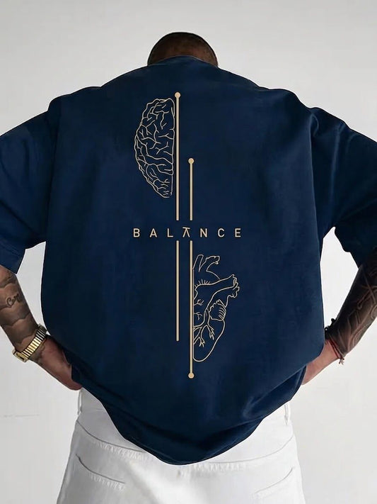 🔥 BALANCE Oversized Graphic T-Shirt – Premium Drop Shoulder Fit