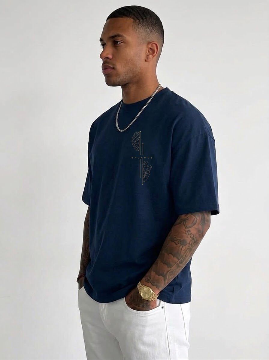 🔥 BALANCE Oversized Graphic T-Shirt – Premium Drop Shoulder Fit